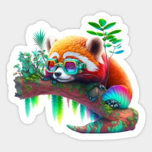 Sleeping Red Panda Sticker